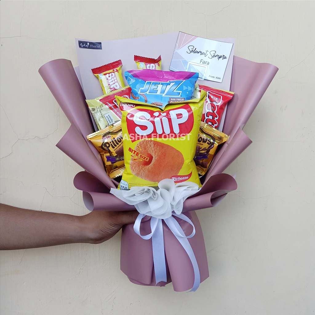 

Buket Jajan Murah / Snack Buket / Buket Graduation Murah / Free packing kardus / Buket Graduation