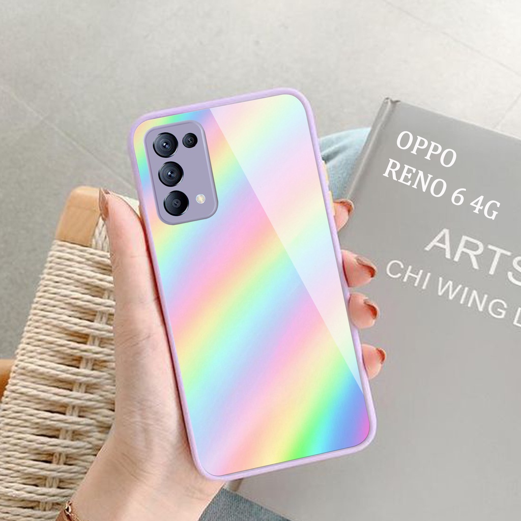 [G10] Softcase Kaca Lilac OPPO RENO 6 4G ( Case Hp OPPO RENO 6 4G ) Casing Hp OPPO RENO 6 4G