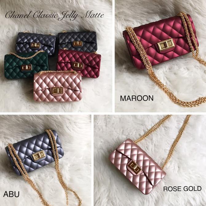Tas Chanel Classic Mini Jelly Matte Channel Import 18Cm - Hitam
