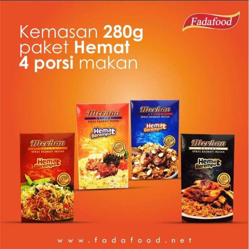 

MERHAN/BERAS BASMATI INSTAN/BERAS ARAB/Pelopor Beras Basmati Instan/Khas Timur Tengah/Merhan 280g