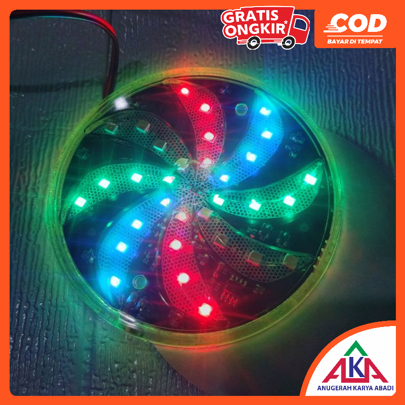 Led VARIASI BULAT RGB 12V Kipas 8cm