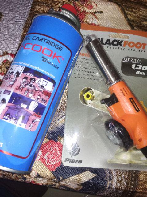 Paket Gas Torch Multi Purpose Blackfoot Dengan Tabung Gas Hi Cook Portable Siap Pakai Termurah