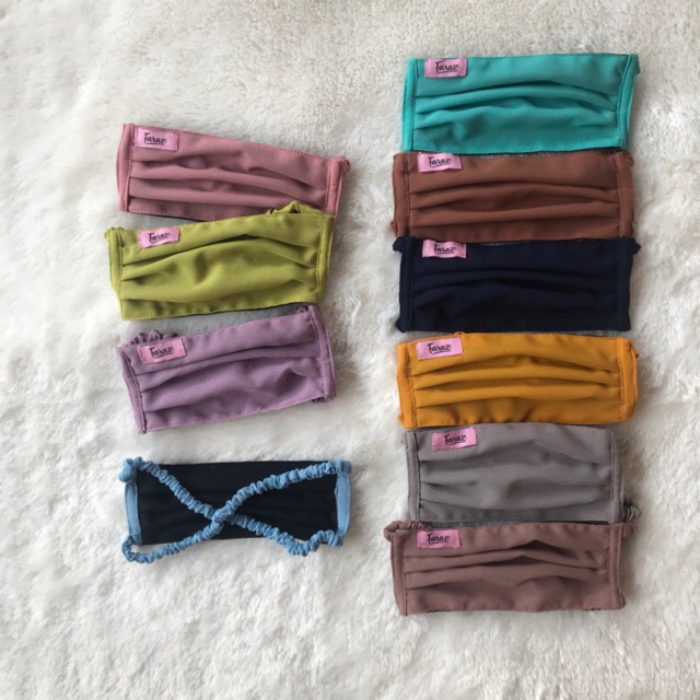Masker Serut Hijab BERLABEL Faraz Eksklusif