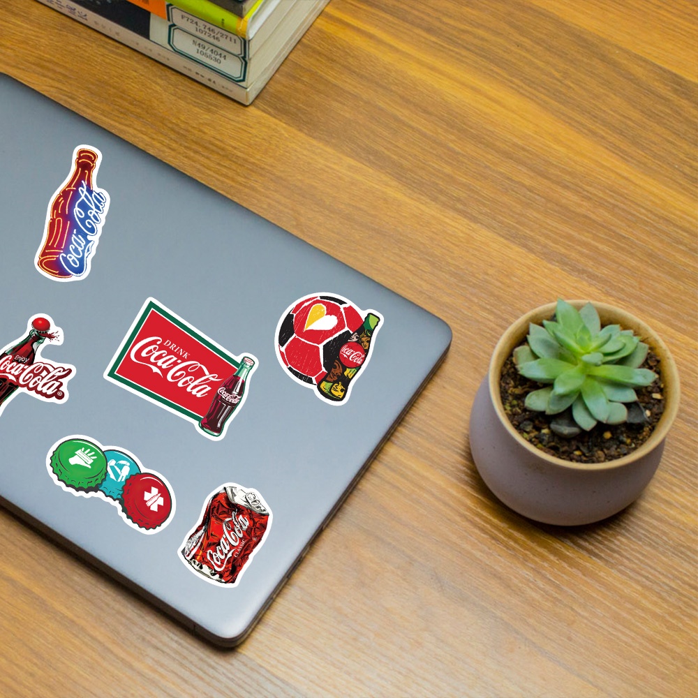 50 Pcs Stiker Desain Kartun Botol cola Tahan Air Untuk Dekorasi laptop