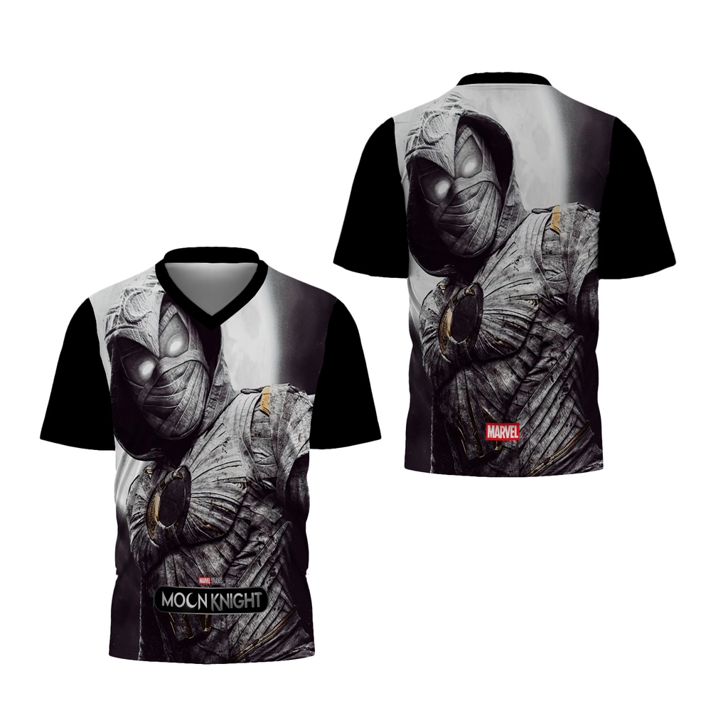 [Riashop] Kaos Pria Moon Knight | Kaos Moon Knight Kerah V-Neck | Kaos Moon Knight FullPrint