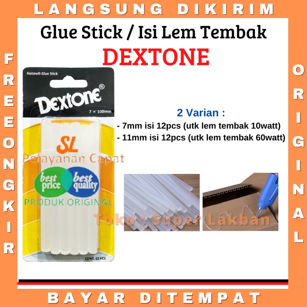 Lem Tembak Glue Gun Dextone 10W Awet Tahan Lama Cocok untuk Kerajinan Art and Craft di Sekolah