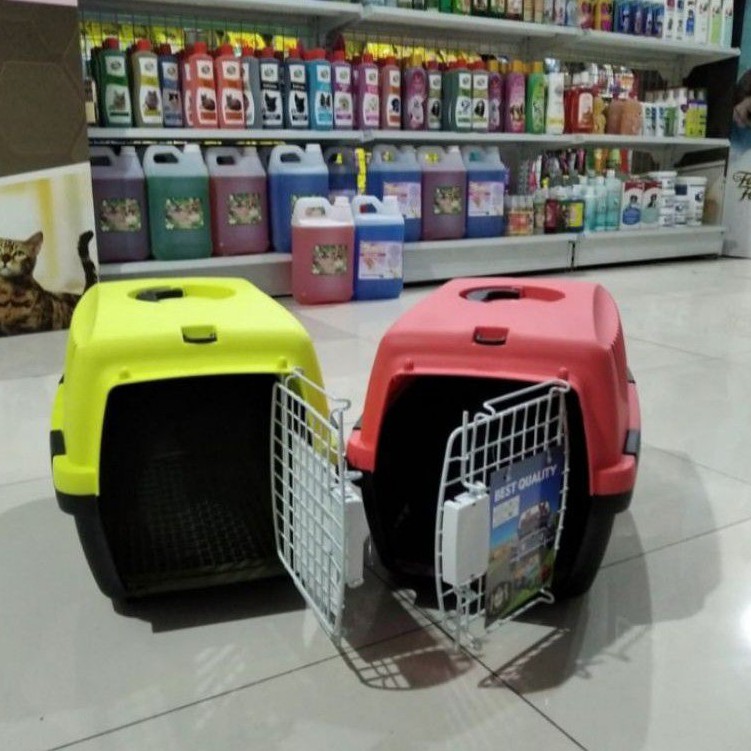 kandang kucing &amp; anjing canel box pet carrier - pet cargo petopia pc - 001