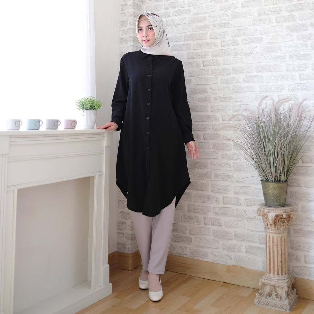 KIYOREN KEMEJA TUNIC KANTORAN BLOUSE KERJA