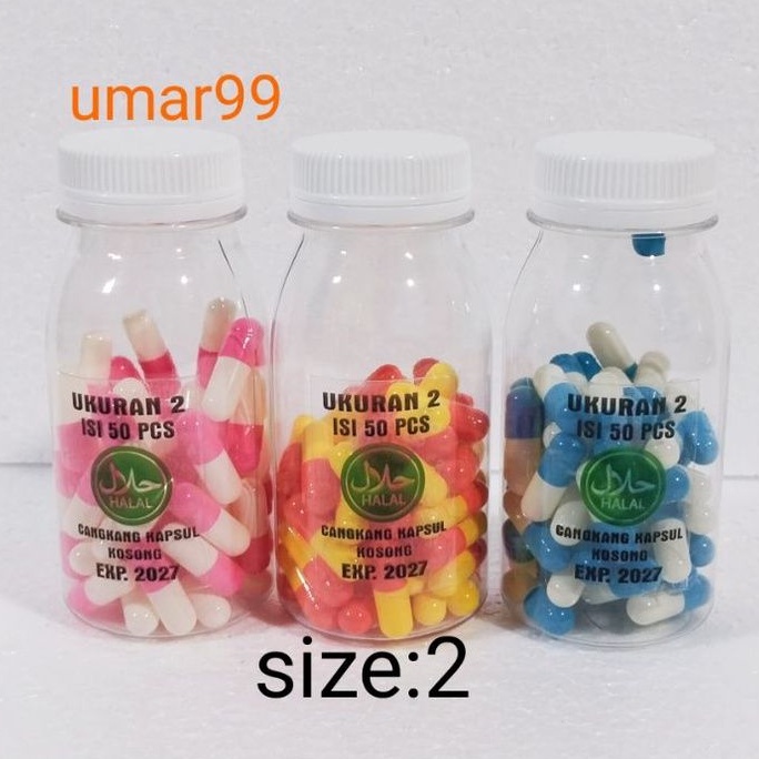 

cangkang kapsul kosong no:2 isi 50 kapsul