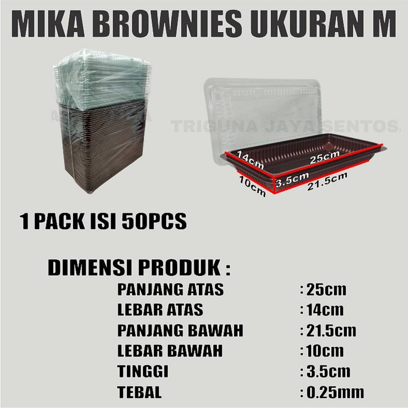 Mika Brownies S Kecil atau Mika Brownies M Sedang atau Mika Brownies L Besar Per Pack Mika Kue Bolu SBY