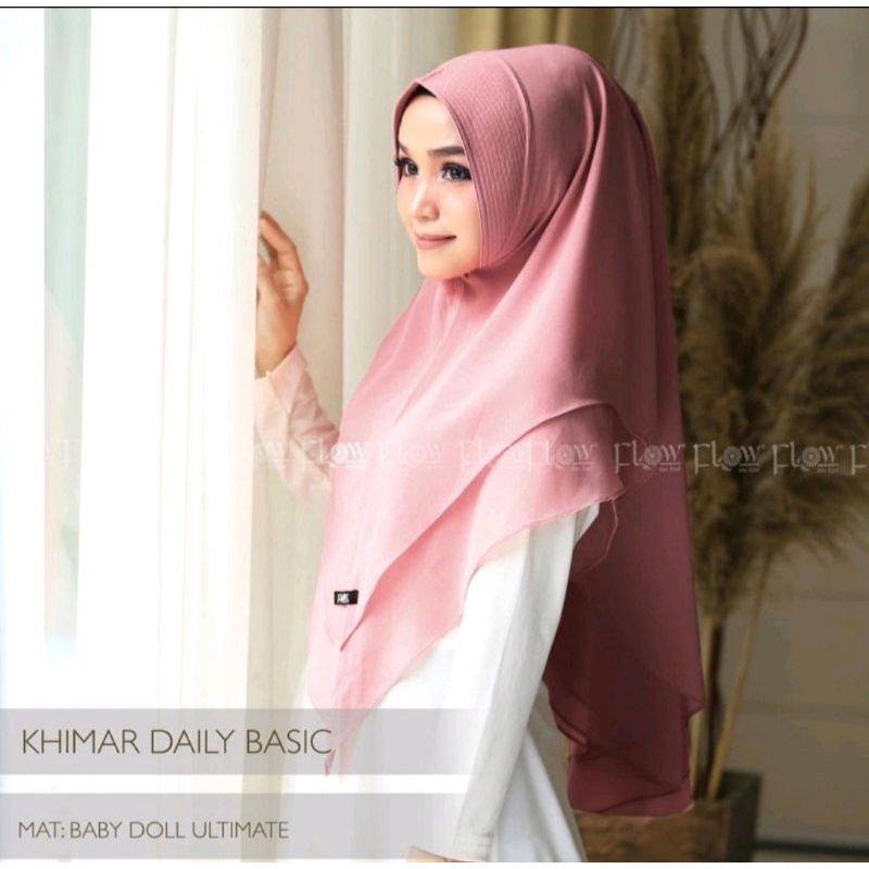 khimar daily basic ori flow-Dusty pink