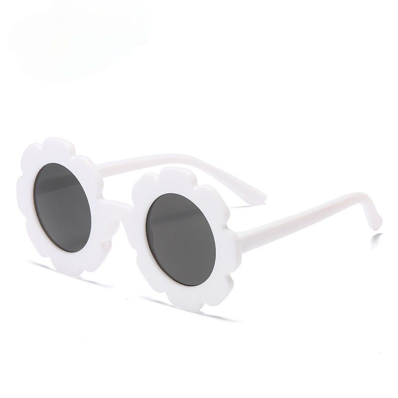 KACAMATA HITAM ANAK FASHION/ KACAMATA ANAK MODEL BUNGA/ KACAMATA SUNGLASSES-KM Bunga Putih