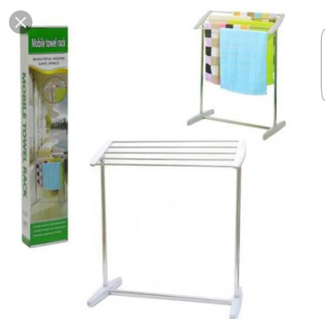 RAK JEMURAN HANDUK SERBAGUNA MOBILE TOWEL RACK