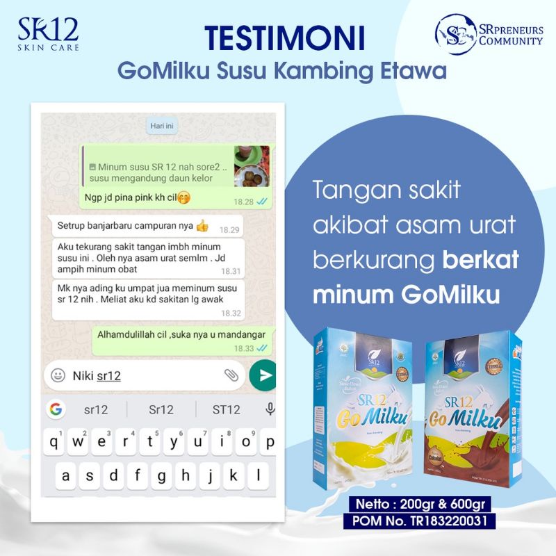 

GOMILKU SR12 SUSU KAMBING ETAWA HALAL BPOM