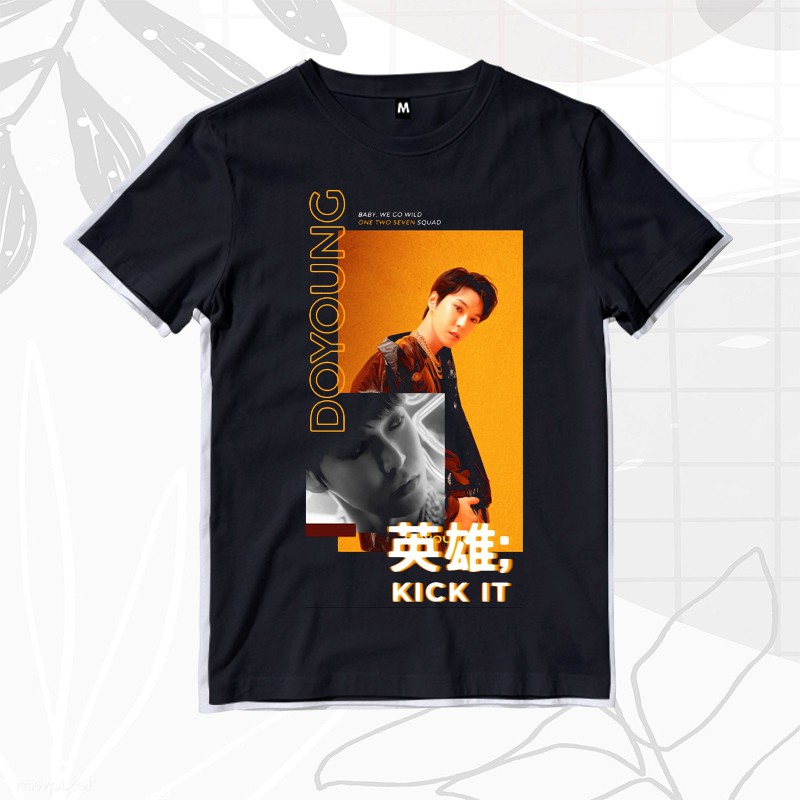 Kaos doyoung nct homage vintage baju distro musik band rap tee pria wanita unisex gildan luar negri