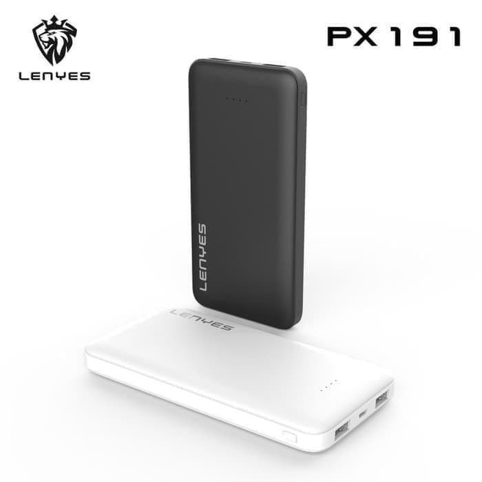 Powerbank LENYES 10000mah PX191 Slim Portabel 2 Port USB Power Bank Real Capacity