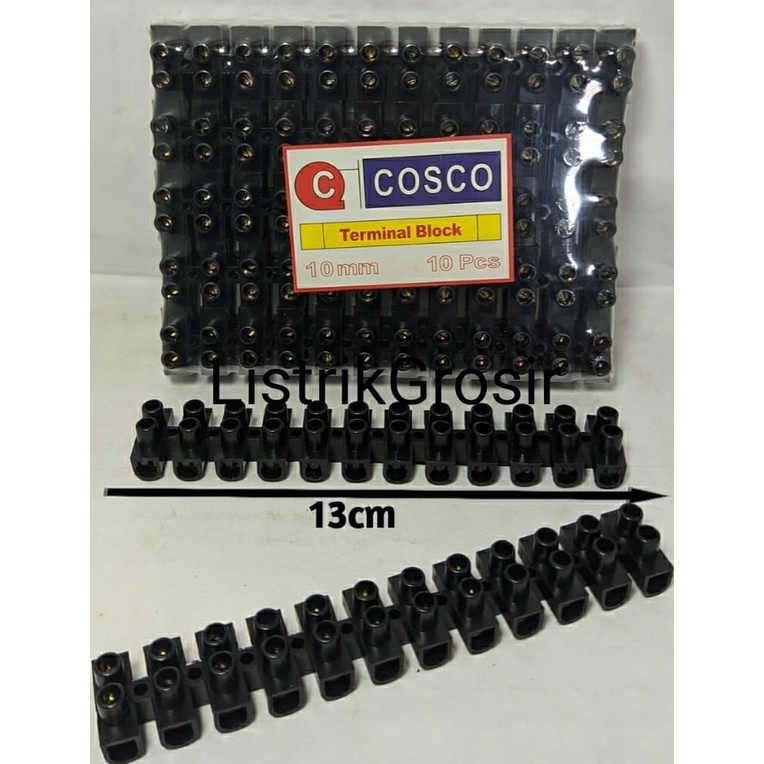 Terminal Blok Krustin 10mm 10A Ampere Hitam Terminal Block Sambungan Kabel