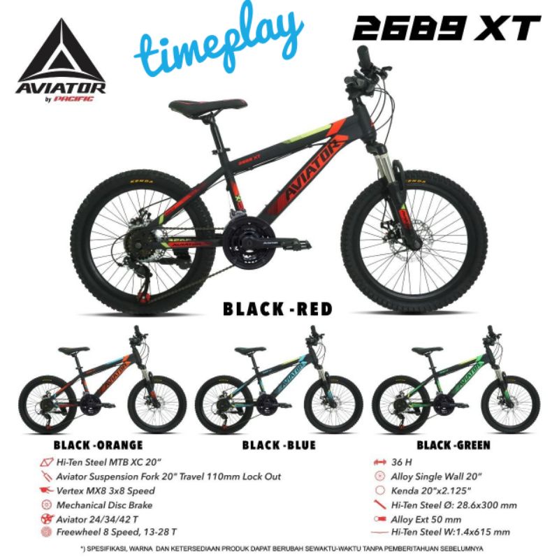 Aviator Av 2689 Xt Sepeda Gunung Mtb Ukuran 20 inch