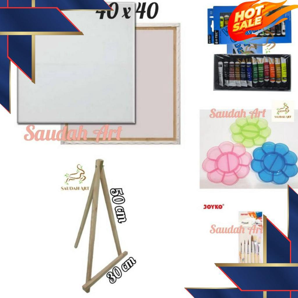 

DISKON SPESIAL Paket Lukis Lengkap kanvas 4x4kuaspaletcat air 6mleasel 3x5