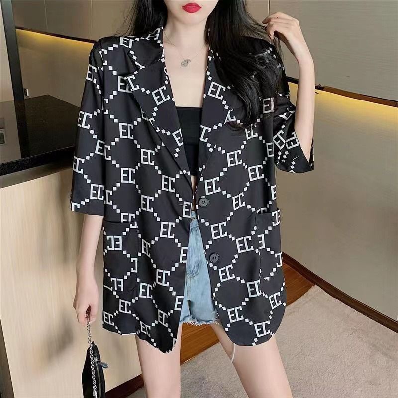 [littlecrab] Blazer Cardigan Hitam Putih Aesthetic Easy To Match Blazer Outer Tipis Motif Unik Berkualitas Outer Baju OOTD Fashion Korean Style Blazer Panjang Semi Formal Blazer Wanita Basic Plain Outer Korea Blazer Hitam Putih