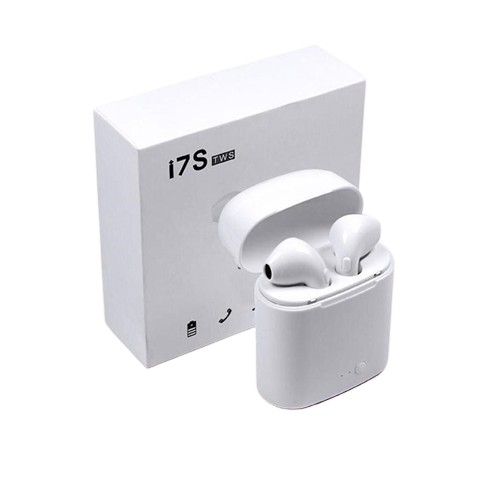 DS EARPHONE BLUETOOTH i7S TWS WITH CHARGER CASE / HEADSET BLUETOOTH IMPORT / AIRPOD WIRELESS--