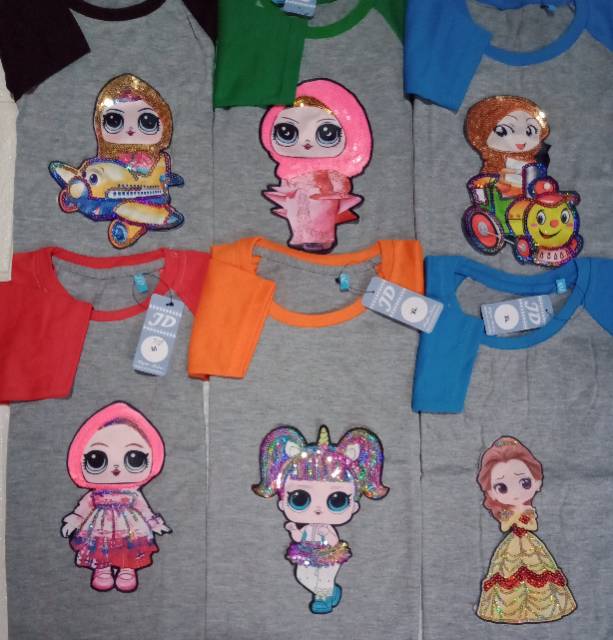 Kaos anak led musik 1-9 tahun raglan kombinasi 2 warna