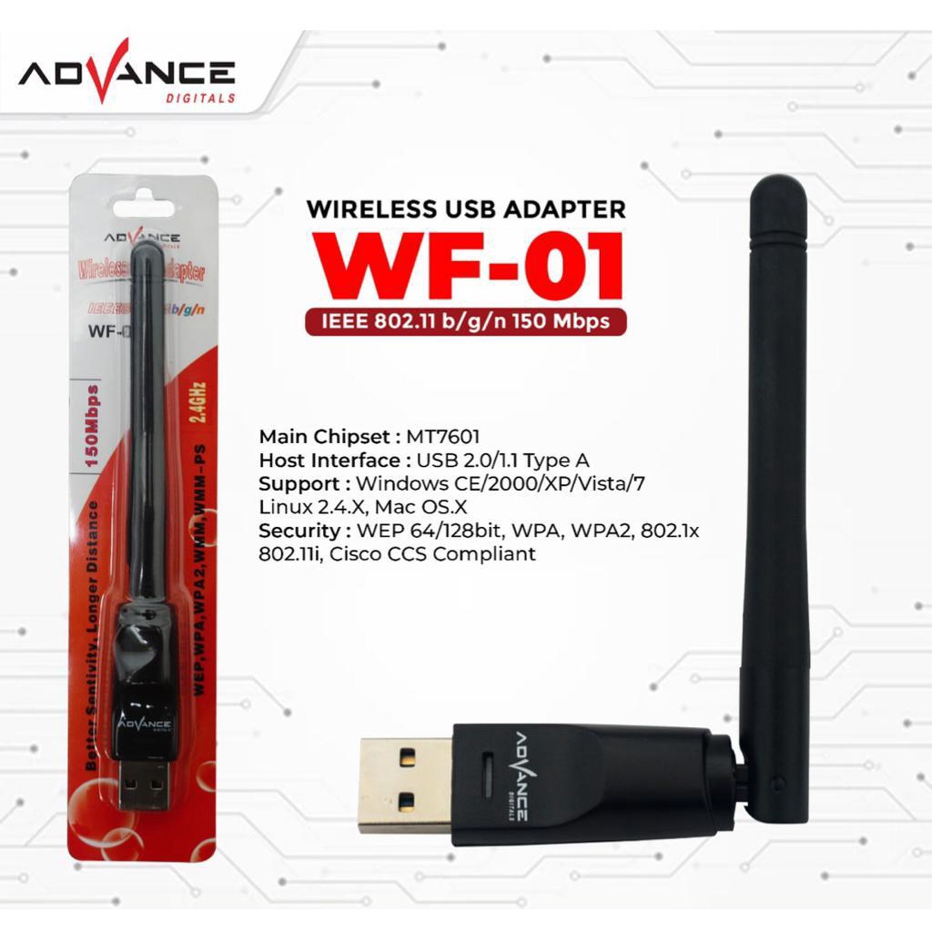 Dongle wifi Set top box receiver Advance Wf 01  bisa buat laptop / STB dongle