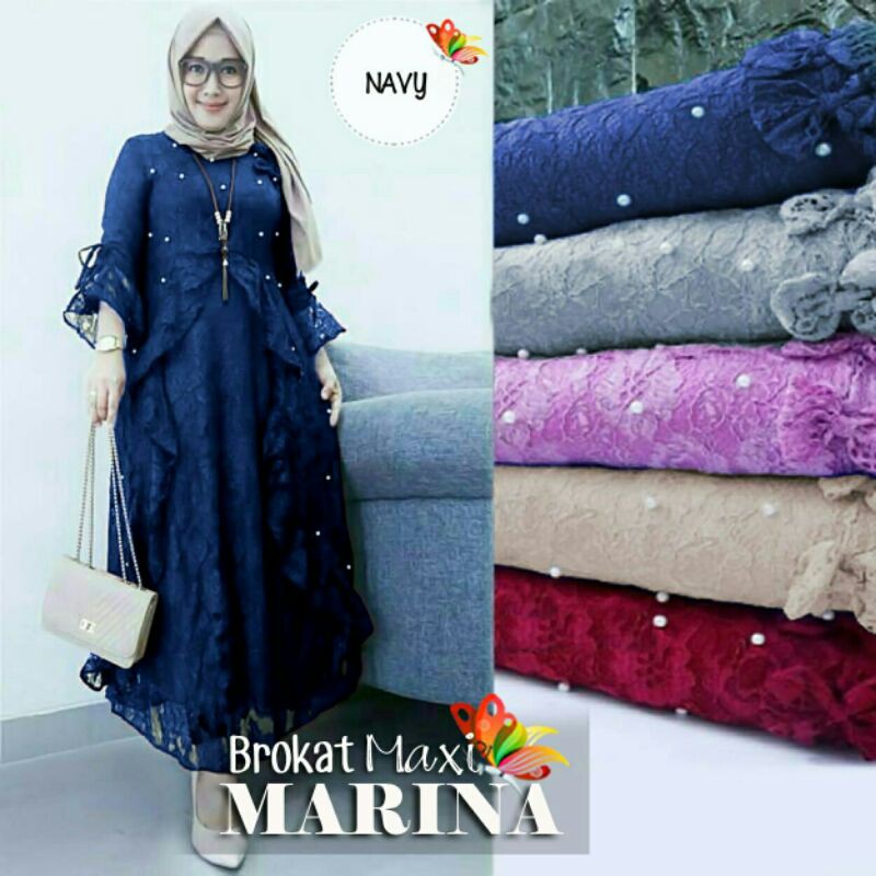 Maxi Maxy Dress Longdress Kondangan Pesta Brukat Corneli Marina