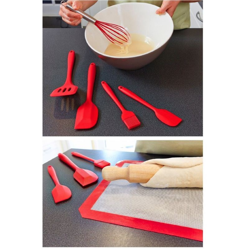 SET ALAT MASAK 5 IN 1 SENDOK DAPUR SPATULA DAPUR SET SENDOK SET ALAT KUE SET ADONAN KUE SET WHISKER ALAT BAKING KUE PERALATAN BAKING KUE SET ALAT MASAK SPATULA SILIKON PENGOCOK TELUR ADONAN SILIKON SCRAPER KUE PLASTIK SILIKON ANTI PANAS