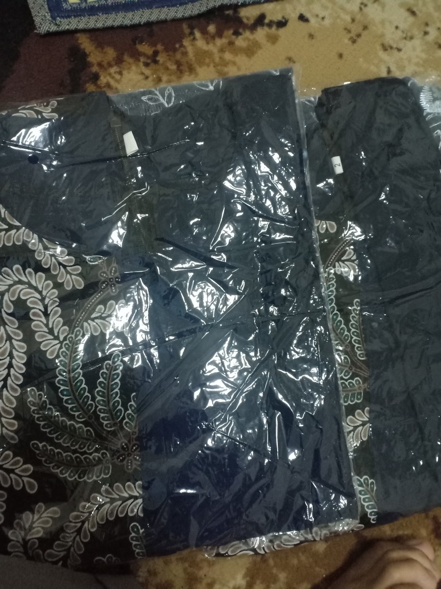 Batik Couple Kerja Kondangan Wanita Pria Kombinasi Hitam Modern M L Xl