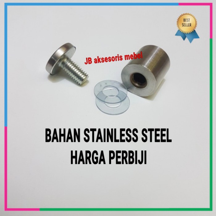 PEN IKLAN 12 X 25 STAINLESS / BAUT KACA AKRILIK 12x25 / SIGN BOARD