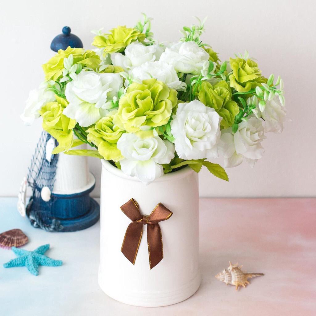 COD BUNGA MAWAR BUNGA TANGKAI PLASTIK BUNGA ARTIFISIAL BUNGA PAJANGAN BUNGA HIASAN BT9017-2