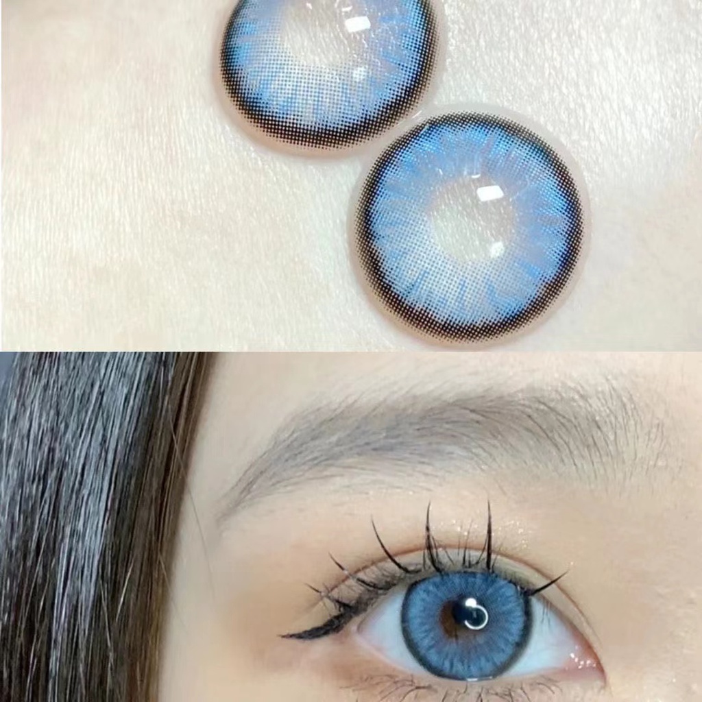 (COD)Sepasang lensa kontak berwarna diameter 14.5MM softlens soflen soflen mata soflen hitam soflen grey soplen murah -fashion style warna mata korea harian color new DIAMOND BROWN