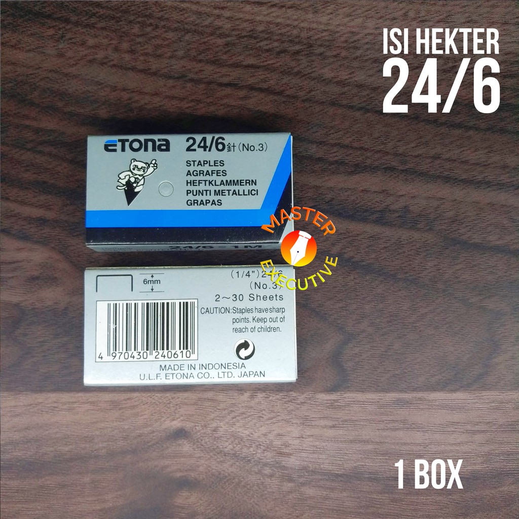 [Box] Etona Isi Staples  no. 3 - 24/6 untuk Hekter Stapler Besar HD-50