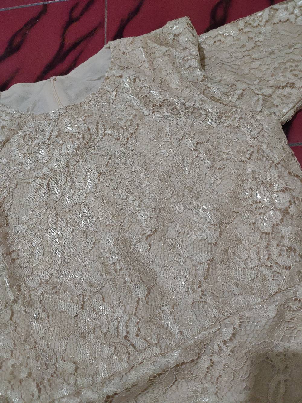 Gamis Maxi Larky / Brukat Komby Tile / Terlaris / Size S-m , L , Xl , Xxl