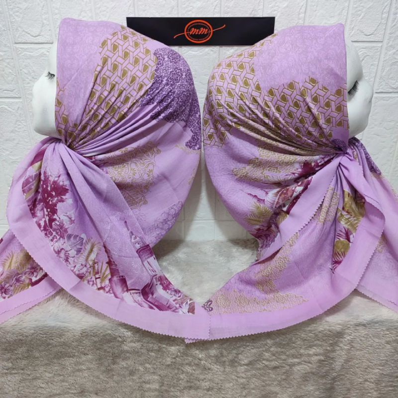 NUANSA PINK hijab segiempat denay voal motif semarang