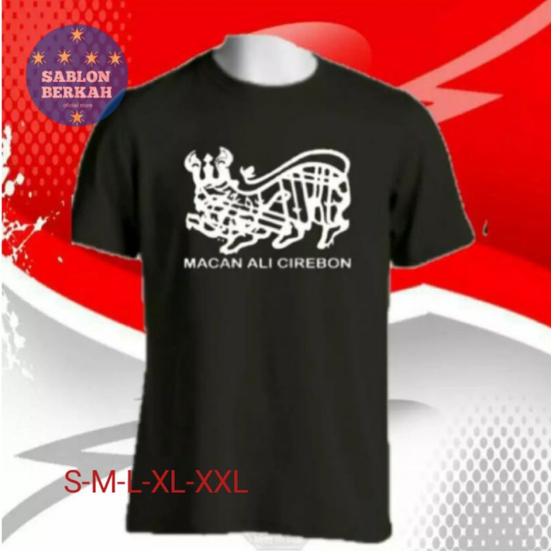 Kaos Baju Macan Ali Cirebon Bendera kerajaan Cirebon sablon Putih