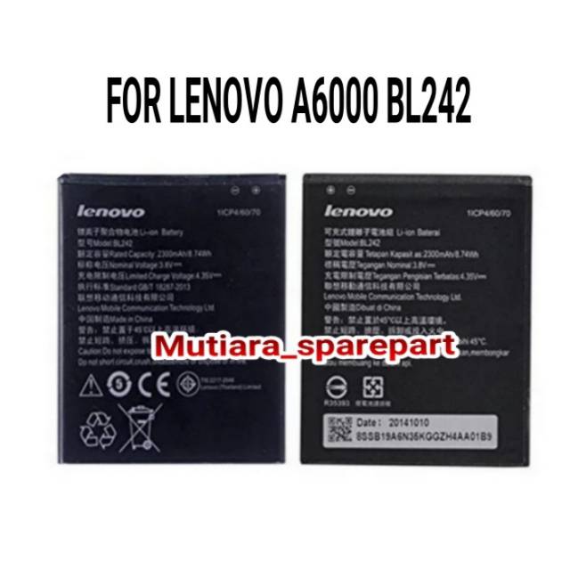 BATRE BATERAI LENOVO A6000 BL242