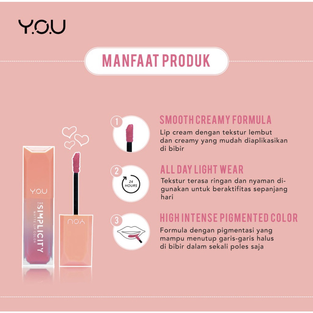 YOU Simplicity Matte Lip Cream | Transferproof &amp; Ringan