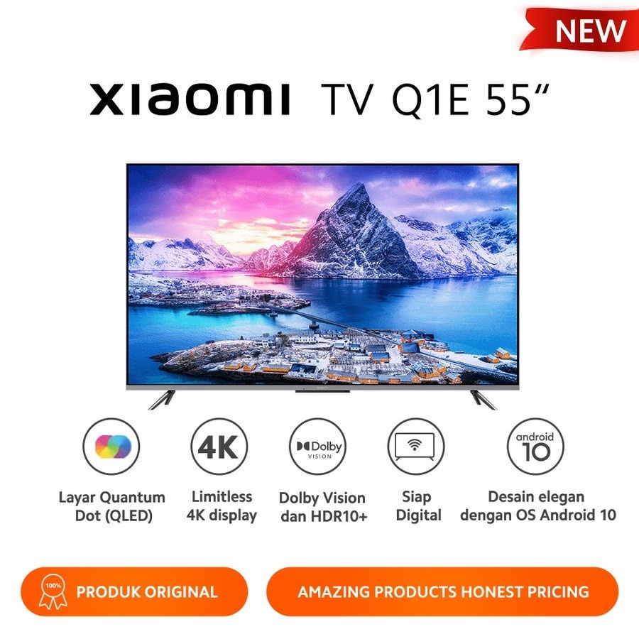 Xiaomi TV Q1E 55 QLED 2022 Layar 4K Ultra HD Android TV