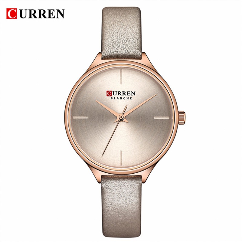 

Jam Wanita Curren Ladies Quartz Watch Simple Design Clock Leather Strap Casual Watch + Box