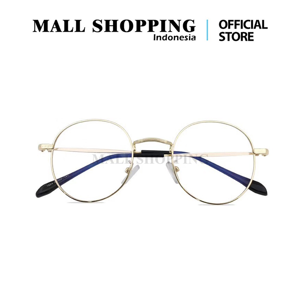 (COD) Kacamata Anti Radiasi Metal Gaya Retro Unisex Glassess MALL SHOPPING