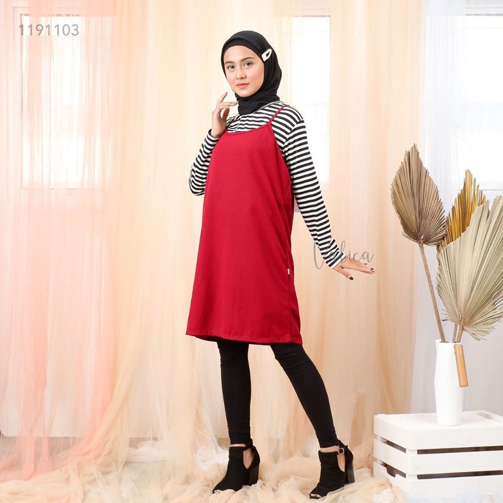 (COD) Daily Things Tunik Salur Kodok Fit XL Lingkar Dada 98cm