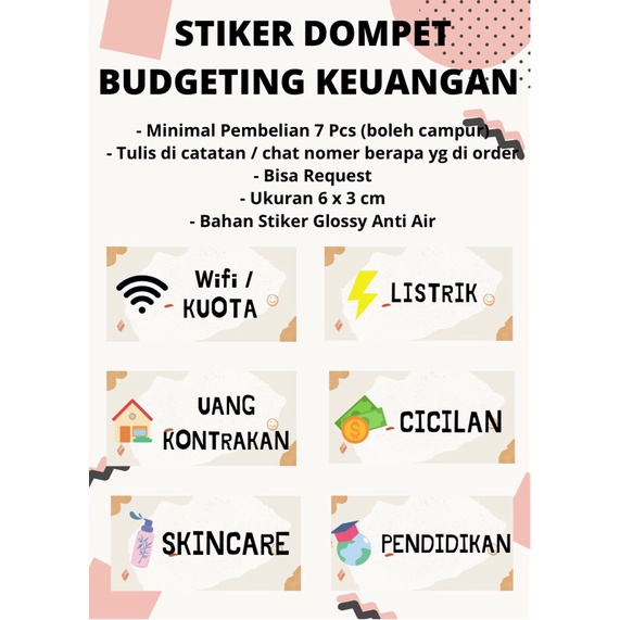 

Stiker Dompet Pengatur Budgeting Keuangan Daily Financial Planner Sticker Tempel Ziper Lock Binder Agenda Catatan Cashflow Harian Bulanan Pemisah Uang