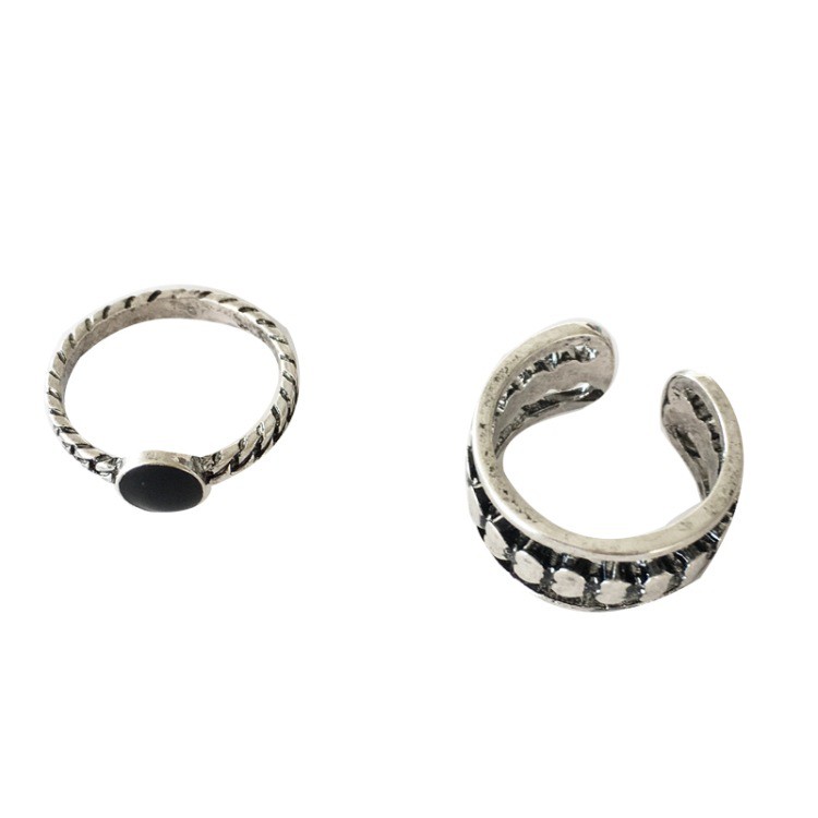 Two-piece Open Ring Accessories Personality Hip Hop Trend Fashion Retro