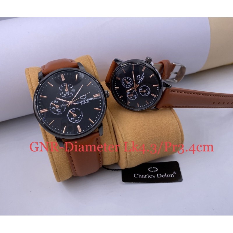 JAM TANGAN COUPLE KULIT CHARLES DELON BEST SELLER