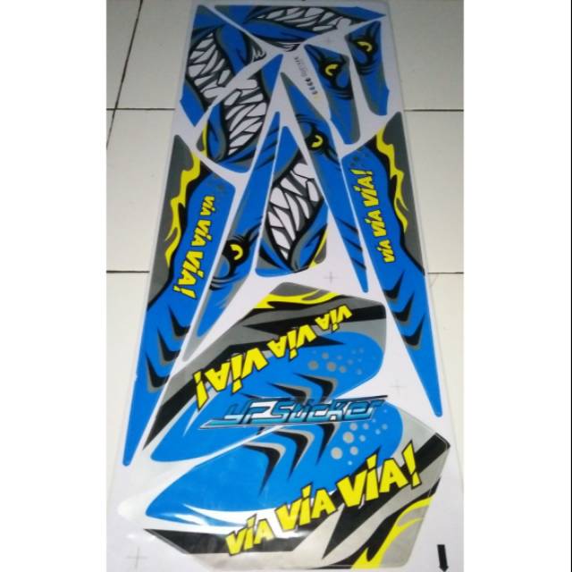 Sticker variasi vixion old shrak biru muda