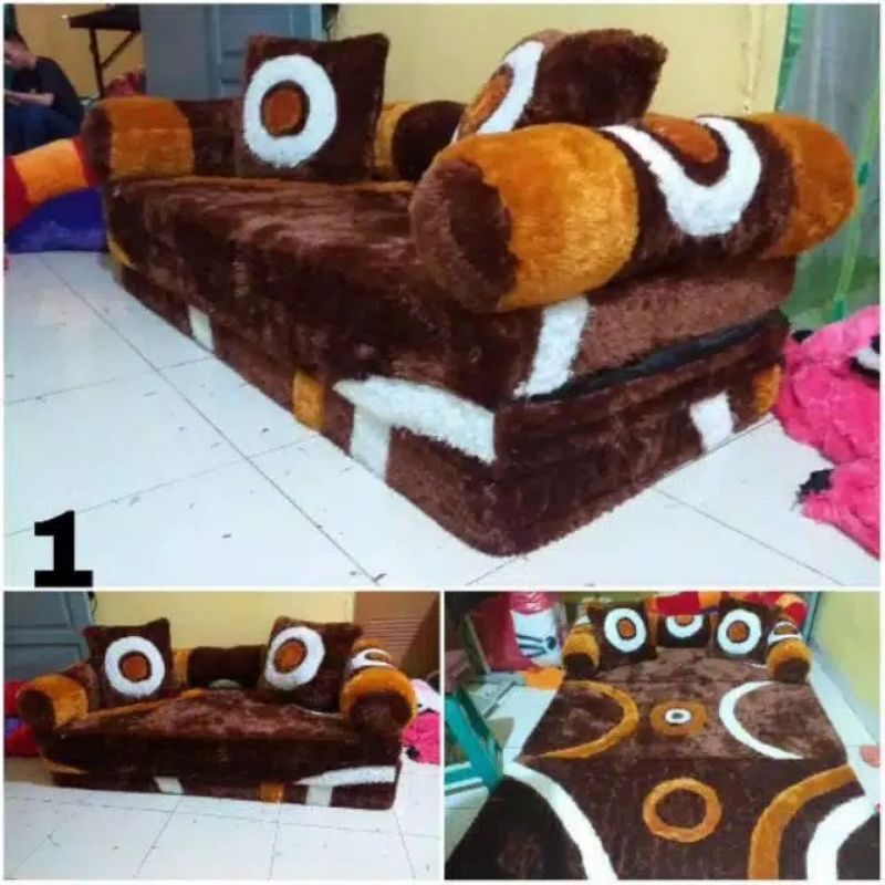 KASUR LIPAT BUSA INOAC/SOFABED KARAKTER BULU RASFUR HALUS TEBAL 10CM