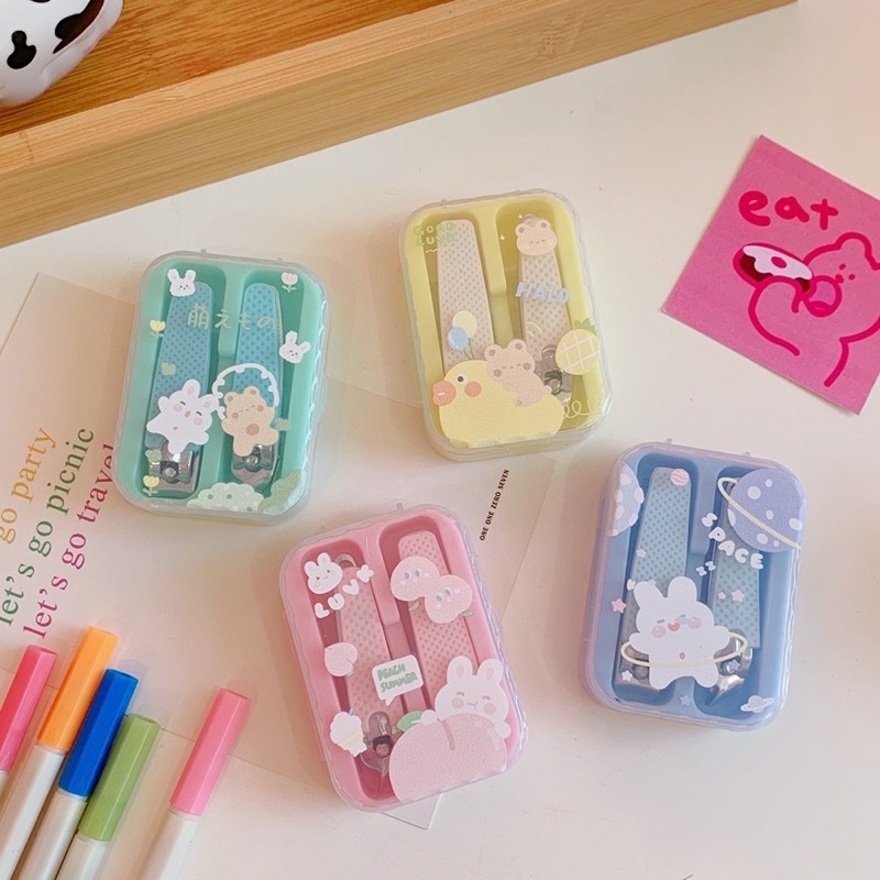 cute nail clip set korean style menicure set gunting kuku imut