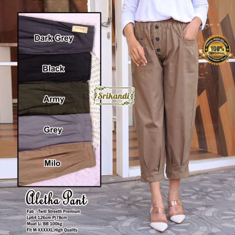 aletha pants celana baggy bahan by srikandi